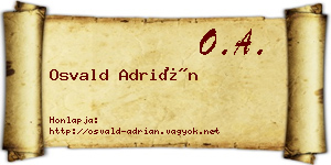 Osvald Adrián névjegykártya